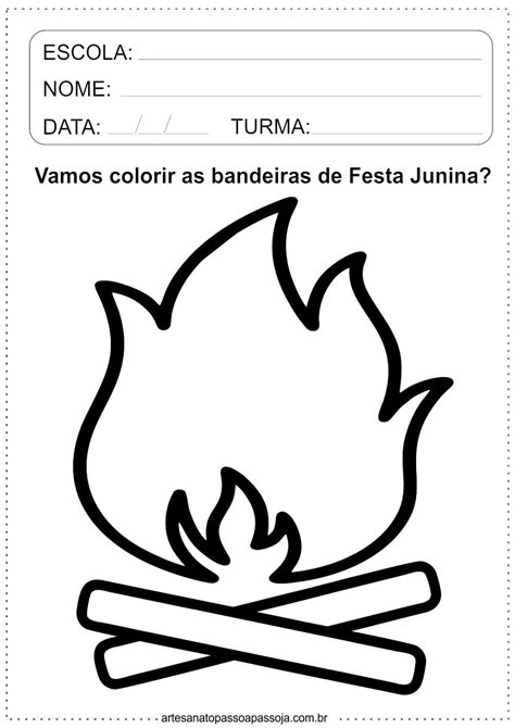 Atividade Festa Junina Educação Infantil Fogueira