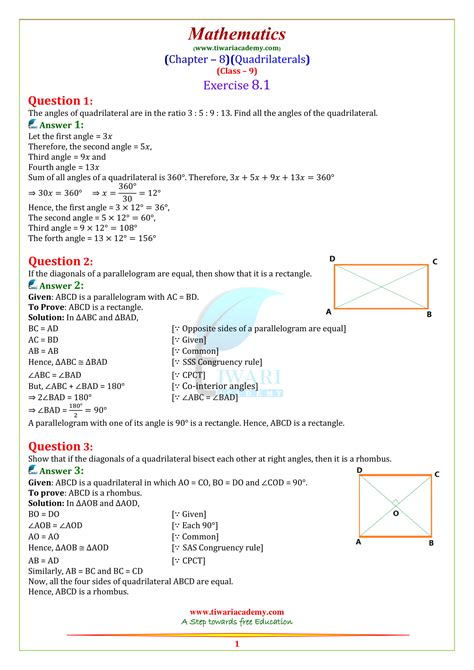 Icse class 8 maths book pdf here are files. NCERT Solutions for Class 9 Maths Chapter 8 Quadrilaterals ...