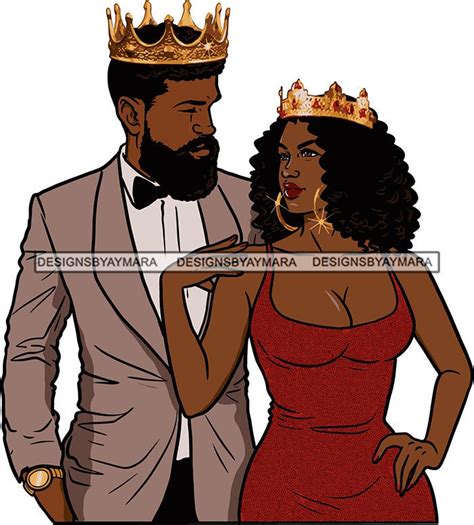 Afro Black Couple King Queen Relationship Goals Soulmates | Etsy