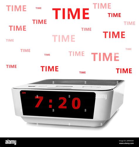 Digital Clock Showing 720 Oclock Isolated On White Stock Photo Alamy