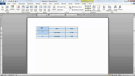 Microsoft word includes several image editing tools that allow you to make changes to images in your documents. How to modify tables in Microsoft Word 2010 - YouTube