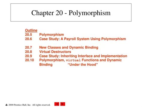Ppt Chapter 20 Polymorphism Powerpoint Presentation Free Download