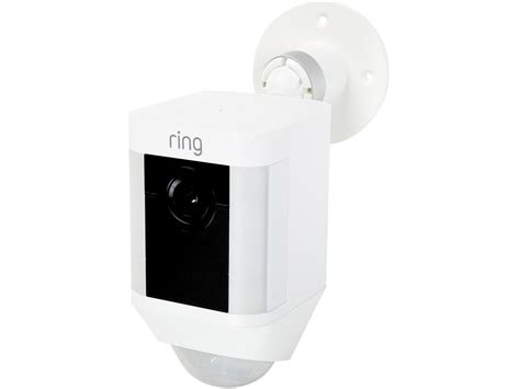 Ring Spotlight Cam Battery Hd Security Camera With Built Two Way Talk And A Siren Alarm White