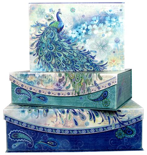 Createforless Createforless Paisley Peacock Decorative Boxes