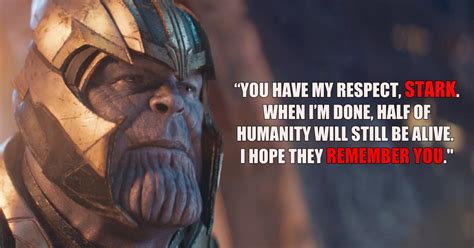 Don't let people miss on a great quote from the hamburger. Hamburger : thanosdidnothingwrong