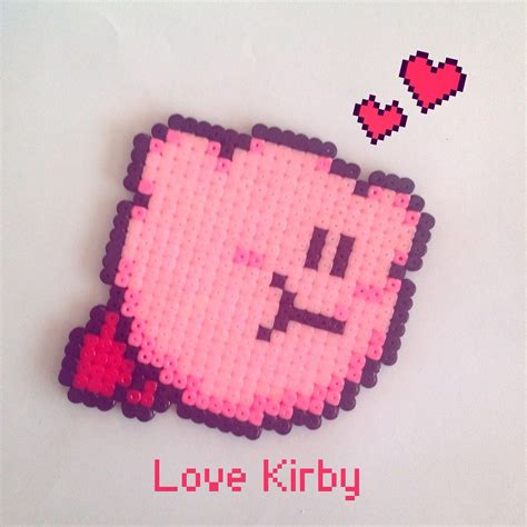 Kirby Bead Sprite Nerdy Perler Beads Pearler Beads Fuse Beads Perler