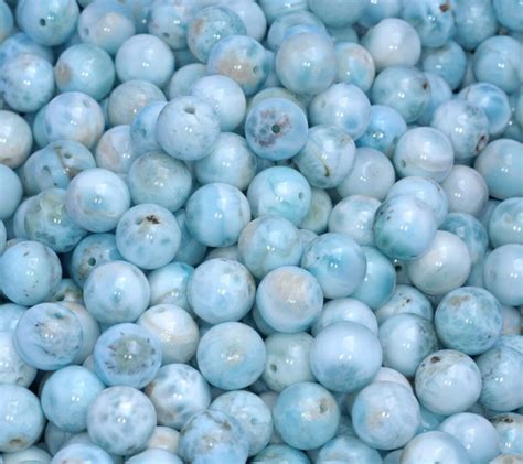 11mm Dominican Larimar Gemstone Grade A Light Blue Round Select Your