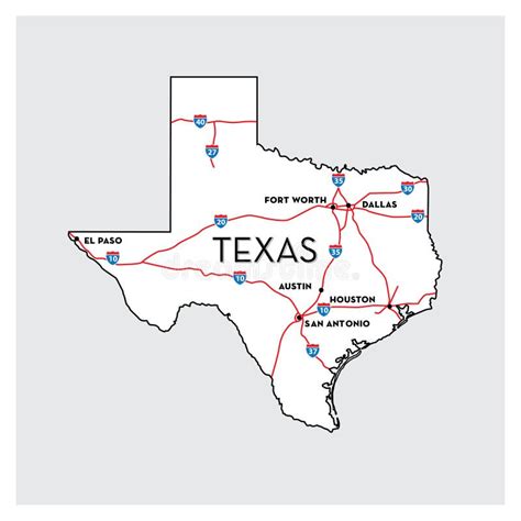 Vector Map Of Texas Stock Illustration Illustration Of Information