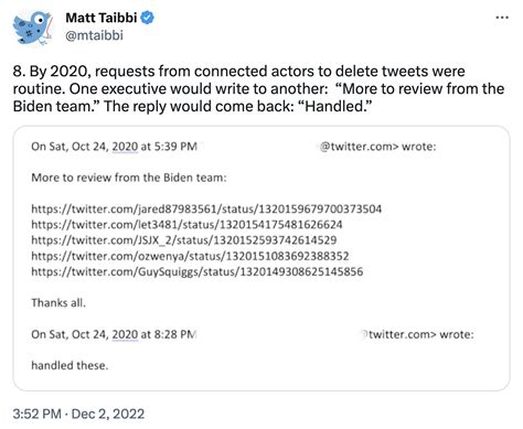 Twitter Thread Response To Matt Taibbis First Twitter Files Tweets