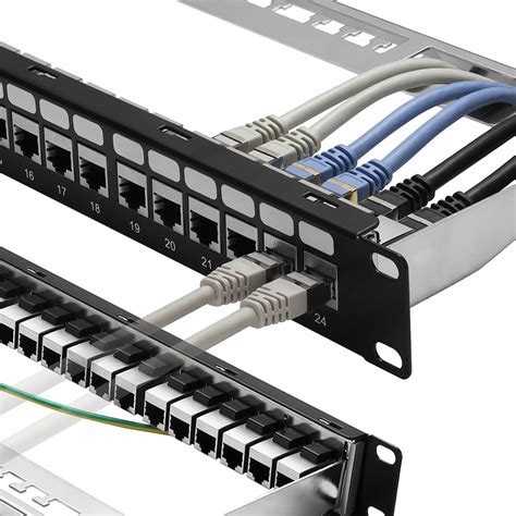 Ampcom Detachable Series Cat6 24 Ports Patch Panel Rack Mount 1u 19