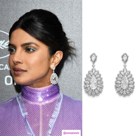 Priyanka Chopra S Chopard Diamond Earrings At Choaprd Love Dinner