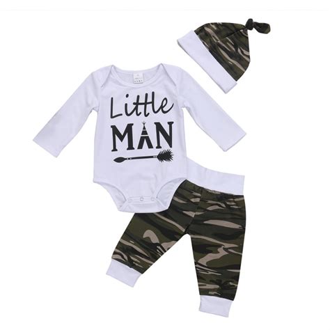 Find boys christening outfits, the perfect baby boy baptism outfit, holiday baby clothes and more at buybuybaby. 3PCS/Set Camo Newborn Baby Boy Clothes Little Man Long ...