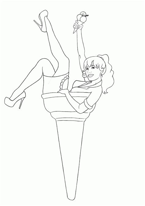 Pin Up Girl Coloring Pages Sexy Girl Coloring Pages