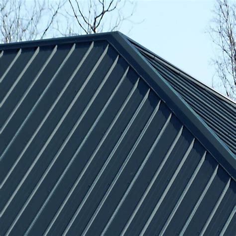 Blue steel frame structure of the roof. Metal Sales 3-ft x 20-ft Ribbed Blue Steel Roof Panel in ...