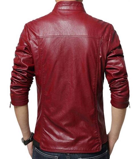 new style men s designer slim fit red faux leather jacket jackets creator