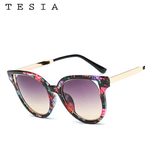 Tesia Sunglasses Flower Marble Pattern Sunglasses Women Oversize Goggle Frame Mirror Flat