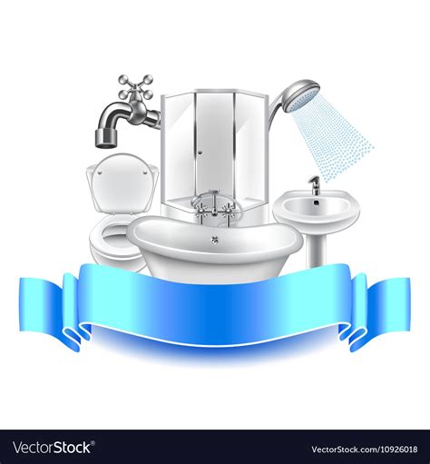 Free Download Plumbing Composition Isolated On White Background Vector