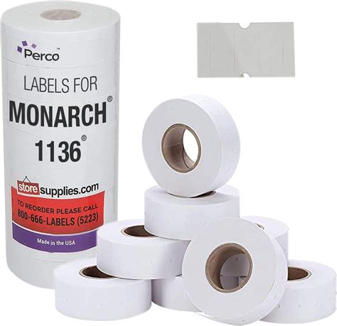 White Pricing Labels For Monarch 1136 Price Gun 1 Sleeve