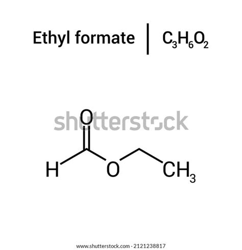 Chemical Structure Ethyl Formate C3h6o2 Stock Vector Royalty Free