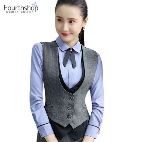 Fashion Waistcoat For Women Office Lady Work Formal Vest Jackets Business Patchwork Outwear