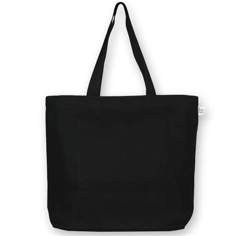 Girls Black Ecoright Canvas Large Reusable Shopping Tote Bag With