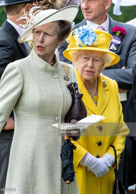 Queen Elizabeth Ii And Princess Anne Princess Royal Attend Royal Ascot