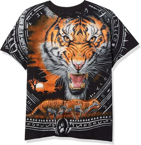 Liquid Blue Tribal Tiger All Over Print T Shirt Clothing
