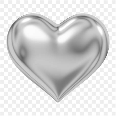 Metallic Silver Heart Png D Premium PNG Rawpixel