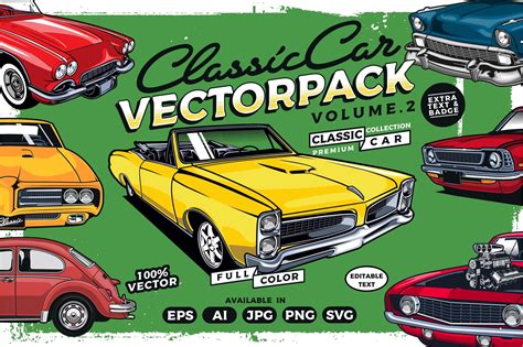 Classic Car Vector Collection Volume 2 Graphic By Boldgraphic