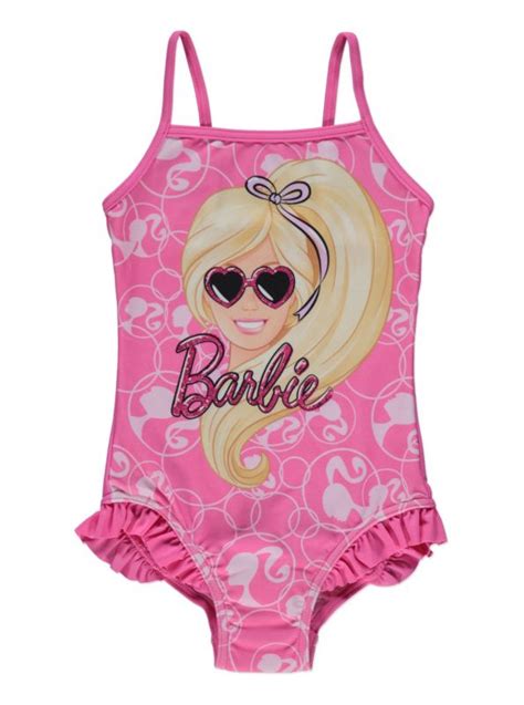 Barbie Graphic Swimsuit Kids George At Asda Kid Swim Suits