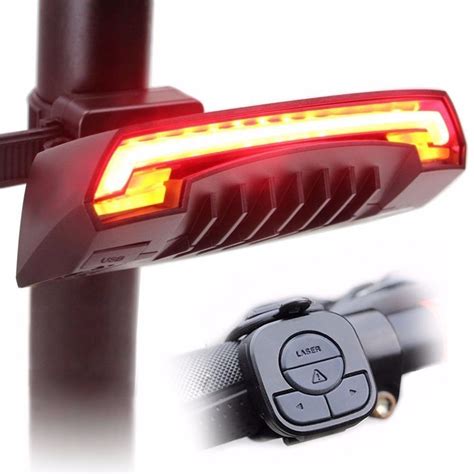 Bicycle Light Bike Wireless Rear Remote Turn Signal Tail Led Laser Beam