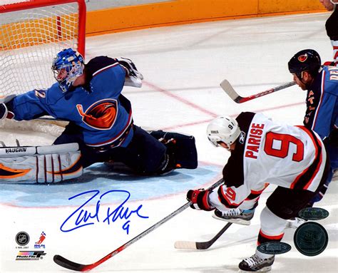 Mary's hockey program in fairbault, mn. Zach Parise Autographed New Jersey Devils Scoring 8x10 Photo