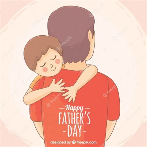Cute Background Of Son Hugging His Father Vector Free Download