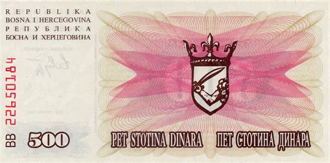 500 Dinara Bosnie Herzégovine Numista