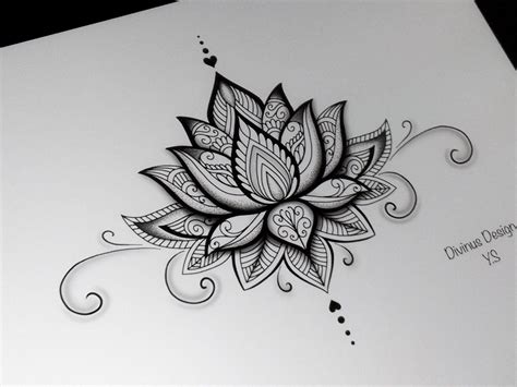 Fine line lotus tattoos are not only extremely popular but also very simple and minimal, which i personally like a lot. Lotus Mandala Tattoo Design and Stencil/Template - Instant ...