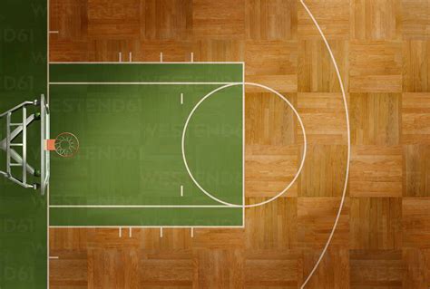 Aerial View Of Basketball Court Stock Photo