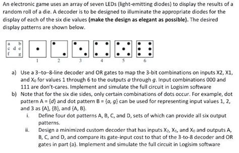 Solved An Electronic Game Uses An Array Of Seven Leds
