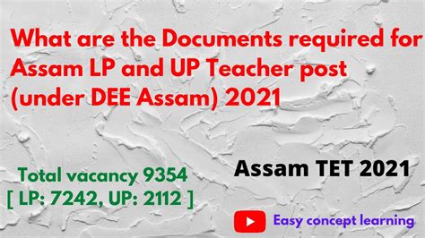 What Are The Documents Required For The Assam LP And UP Teacher Post