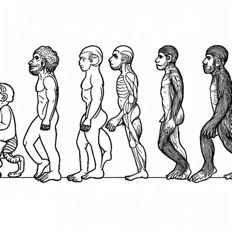 Desenhos De Imagem Da Evolução Humana Para Colorir E Imprimir