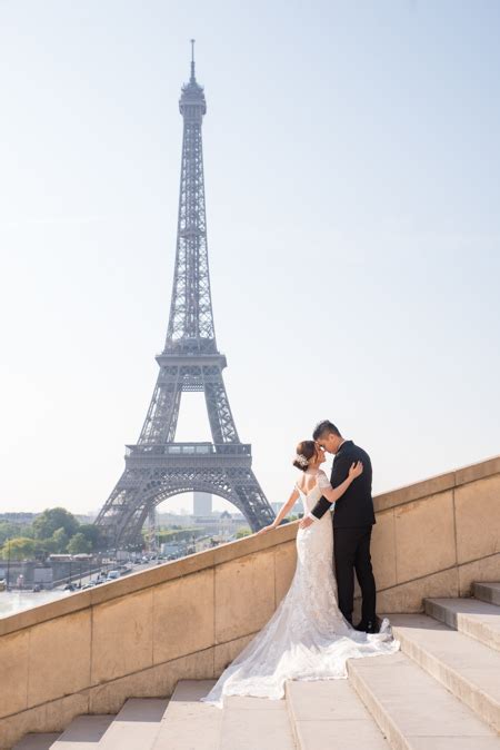 Paris Wedding Photoshoot Eiffel Tower Stairs The Parisian Photographers