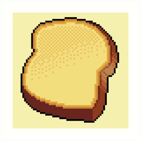 Pixel Bread Slice Art Print By Skywaker Redbubble