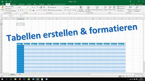 Excel Tabelle Erstellen Und Formatieren Tutorial 2016 2013