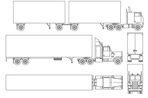 Container Truck Blocks Elevation Drawing Free Diwnload Dwg Cadbull