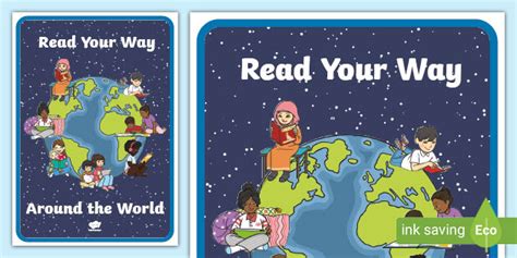 Read Your Way Around The World Display Poster Teacher Made