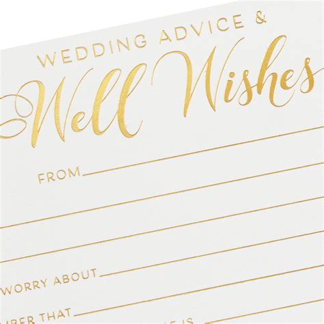 Wedding Advice And Well Wishes Note Cards Pack Of 24 Invitations