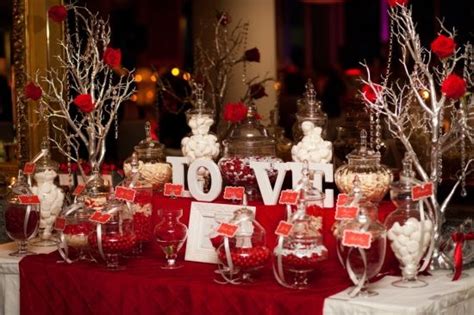 Red & Silver Candy Buffet | Wedding candy table, Silver candy buffet