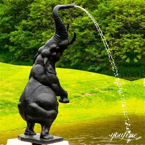 Bronze Outdoor Elephant Water Fountain Garden Art Decor Bok1 054