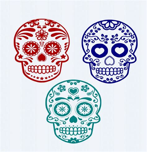 Sugar Skull Svg File Day Of The Dead Svg File By Jencraftdesigns
