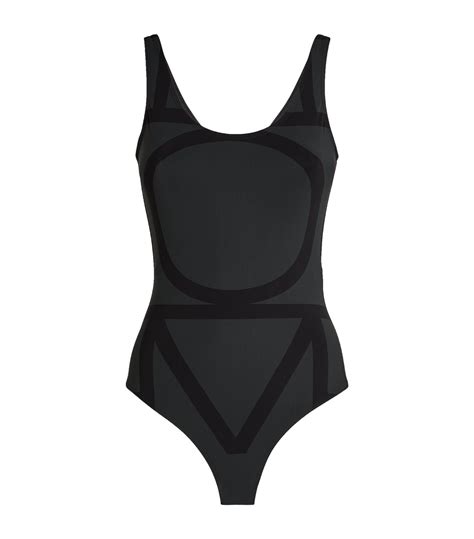 Toteme Black Monogram Swimsuit Harrods Uk