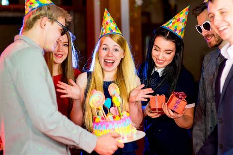Young Peoples Birthday Party Stock Photo Image Of Birthday Present